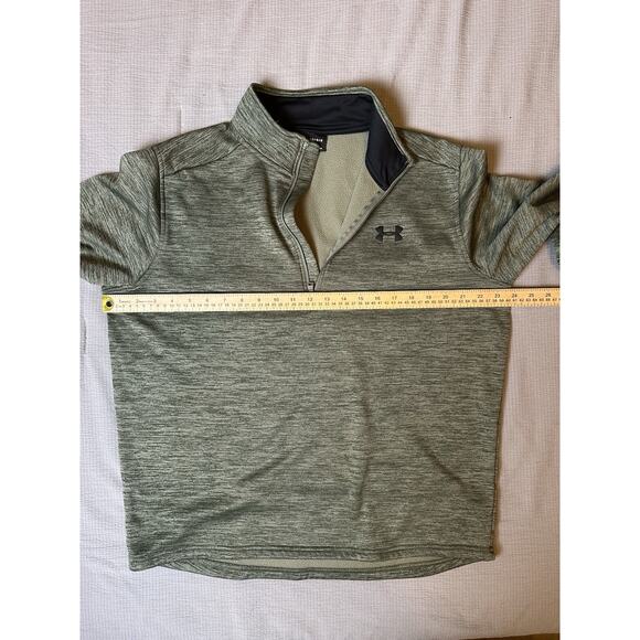 Under Armour Women's Coldgear Loose 1/4 Zip Stretch Top Heather Green Large - Picture 7 of 8